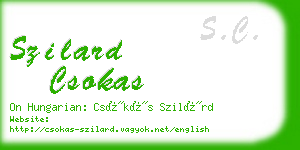 szilard csokas business card